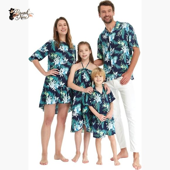 Other - 100% Rayon Matching Family Hawaiian Luau Outfits